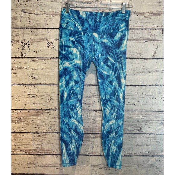 LULULEMON "Speed Wunder Under" Teal Blue Leggings-8 - Picture 1 of 4